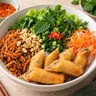Vermicelli with Vegetarian Bi & Spring Rolls
