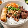 Grilled Pork Vermicelli with Spring Rolls